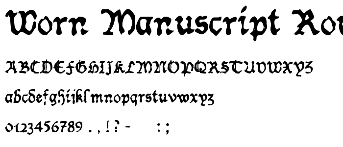 Worn Manuscript Rough font